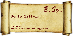 Berle Szilvia névjegykártya