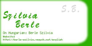 szilvia berle business card